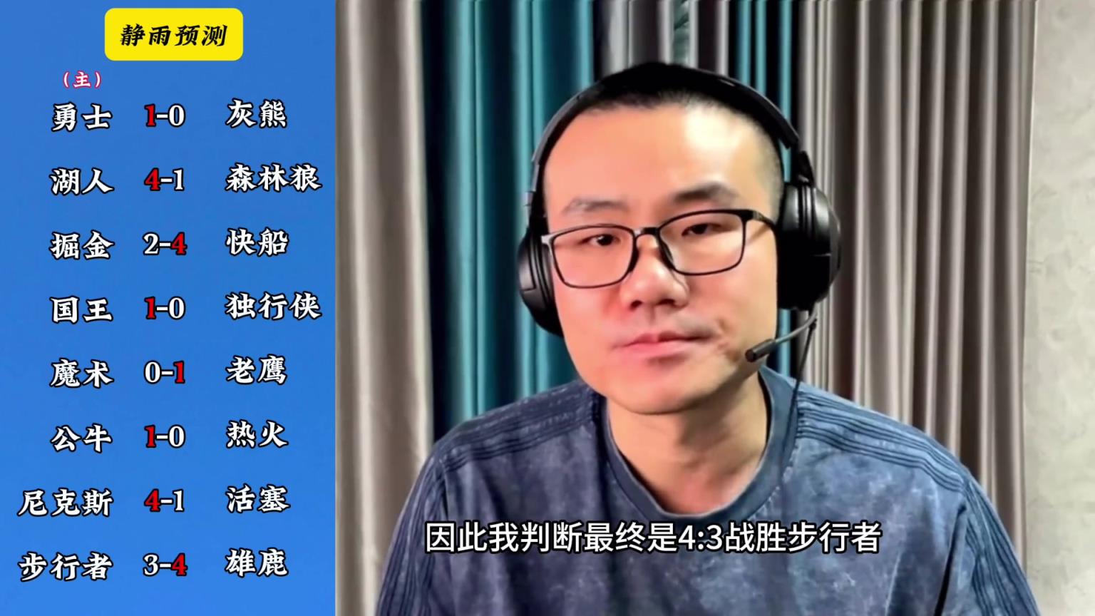 你同意嗎？靜雨對(duì)東西部季后賽球隊(duì)的預(yù)測(cè)：勇贏熊 湖船尼鹿晉級(jí)